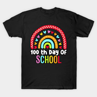 100Th Day Of School Teacher 100 Days Smarter Rainbow T-Shirt